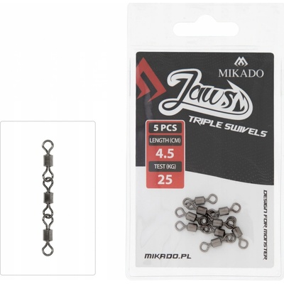 Mikado Trojrobratlík Jaws Triple Swivels 25 kg 4,5 cm