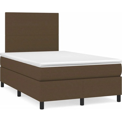 vidaXL 11461.3270186 Boxspring postel s matrací a LED tmavě hnědá textil