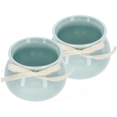 KOTARBAU keramický kvetináč Round Mint Zelená Planter 14 cm 2 ks