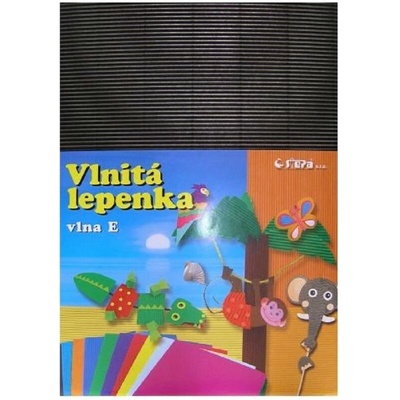 Barevná vlnitá lepenka B4 10ks černá