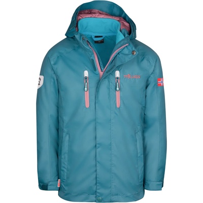 TROLLKIDS Детско 3-в-1 яке Trollkids Kid's Myrdal 3in1 Jacket Pro 3-in-1 jacket - Teal / Glacier Green / Orchid - размер 92 (EU) (703-3871-0411)