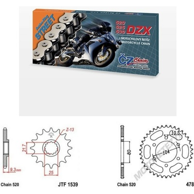 ČZ Řetězová sada Kawasaki ZXR 400 (ZX-4) 24-26