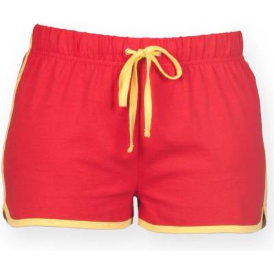 SF Skinnifit dámske retro šortky červená žltá