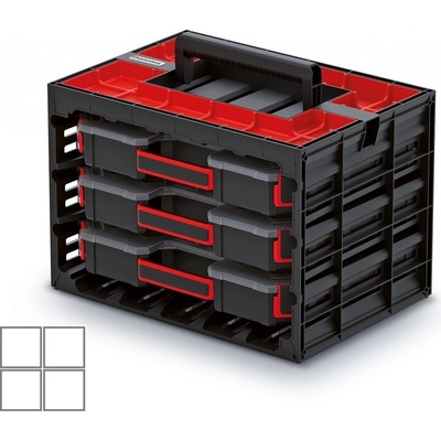 Prosperplast Skrinka s 3 organizérmi (krabičky) TAGER CASE 415 x 290 x 290 mm