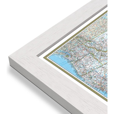 National Geographic USA - nástěnná mapa Classic 178 x 125 cm Varianta: mapa v dřevěném rámu, Provedení: Pegi bílý