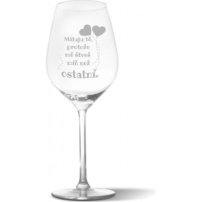 Sablio Sklenička na víno Miluju tě protože mě štveš míň než 490 ml