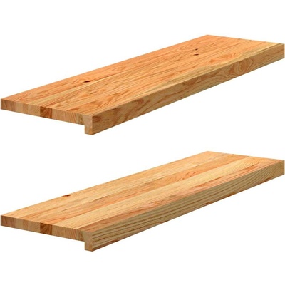 vidaXL Прозоречни первази, 2 бр, светлокафяви, 90x25x2 см, дъб масив (4009143)