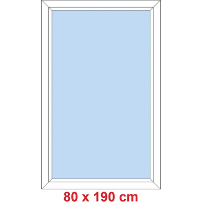 Soft Plastové okno 80x190 cm, FIX neotevíravé, Antracit struktura/bílá