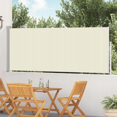 Greatstore Zatahovací boční markýza/zástěna na terasu 120 x 500 cm krémová