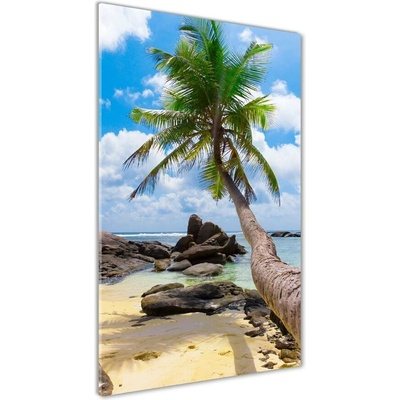 Vertikálny fotoobraz na skle Tropická pláž 50x100 cm