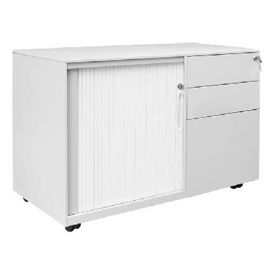 Кардекс Carmen CR-1852 ZH, картотека, 3x чекмеджета, 1x рафтове, прахово боядисан, метален, заключване, сив