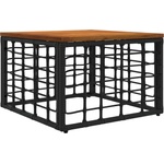 vidaXL Градинска маса Черен и естествен 55 x 55 x 37 см (42035139)