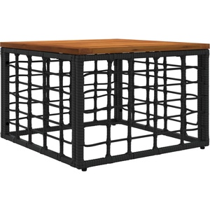 vidaXL Градинска маса Черен и естествен 55 x 55 x 37 см (42035139)