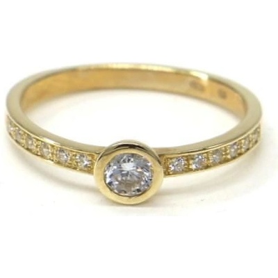 Pattic prsten ze žlutého zlata se středovým zirkonem PR681035001B