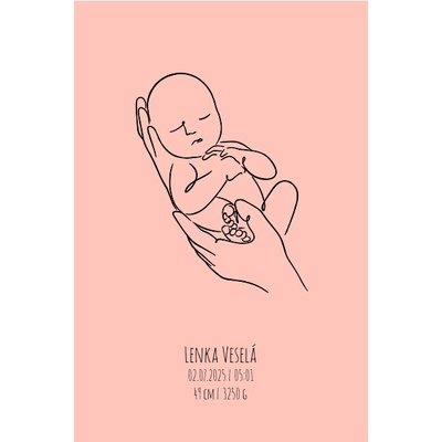 Plakát Čáp přinesl tebe! s vaším textem - 40x60 cm