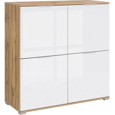 Bogdan Furniture Europe Скрин Zele KOM4D-E20, дъб вотан/бял лак