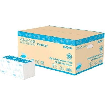 Velvet Care Professional V-fold dvojvrstvové 100 % celulóza biele 25 x 23 cm 20 x 150 ks