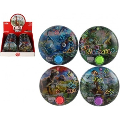 Vodní hra hlavolam dinosaurus plast kulatá 10cm 4 druhy