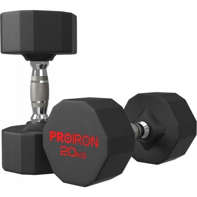 PROIRON Bezpachový ocelový šestihranný hantel 20 kg