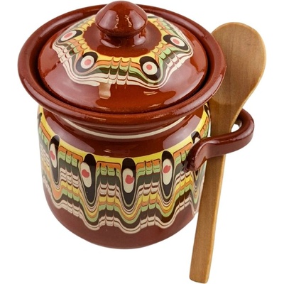 БУРКАНЧЕ ЗА МЕД ТРОЯНСКА КЕРАМИКА ГОЛЯМО С ЛЪЖИЧКА