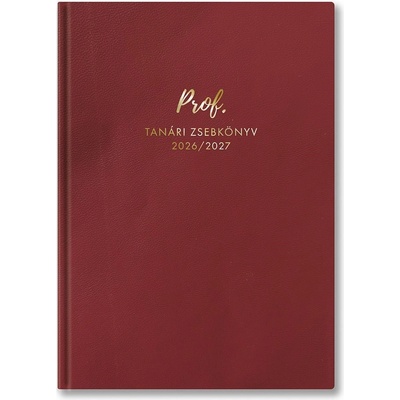 TopTimer Джобна книга за учителя TOPTIMER Prof PVC кожена корица A/5 седмична 145x205 mm Бордо 2026-2027 27P100T-201 (27P100T-201)