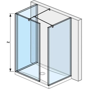 Jika Pure - Душ стена Walk in L, 79x90 см, с обработка на Jika Perla Glass H2694200026681 (H2694200026681)