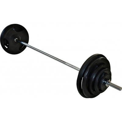 FitnessLine Nakládací činka s pogumovanými kotouči 1 x 77 kg