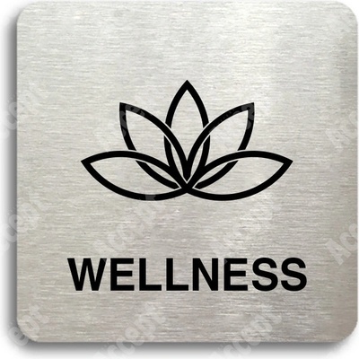 ACCEPT Piktogram wellness - stříbrná tabulka - černý tisk bez rámečku