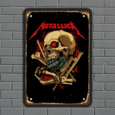 Metallica - музикална метална декоративна табелка
