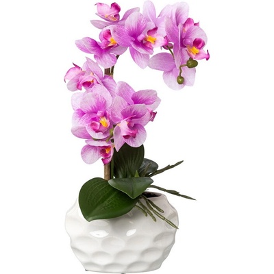 Umelá Orchidea ružová v kvetináči, 33cm