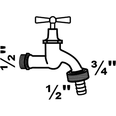Páková rukojeť Kirchhoff výpustného ventilu 21 mm (vnější závit 1/2 ) x 26,4 mm (vnější závit 3/4 ) x 1/2 prázdná