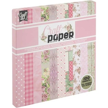 Craft ID Дизайнерска хартия, 20 х 20 cm, 100 листа, розова