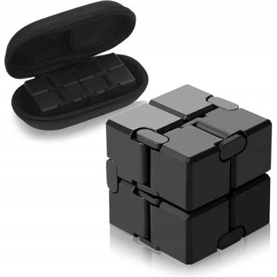 Infinity Cube antistresová skladacia kocka z ABS plastu Čierna