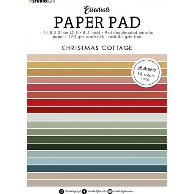 Studio Light Blok barevných papírů A5 36 listů vánoční barvy Aladine