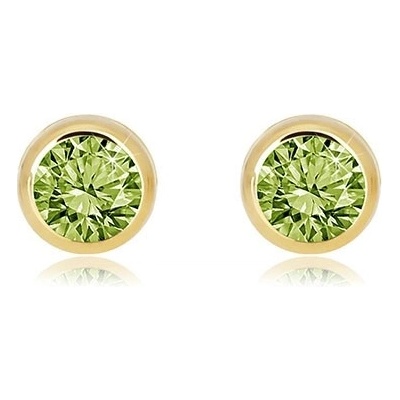 Šperky Eshop ve žlutém zlatě přírodní broušený olivín v objímce S1GG38.23