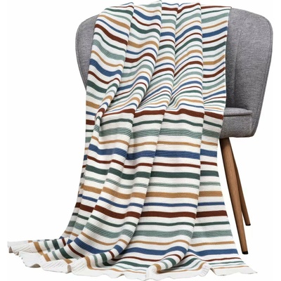 SCANquilt Deka pletená RIB pruhy multi 130x190