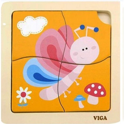 Viga puzzle pre najmenších 4 dieliky Motýľ