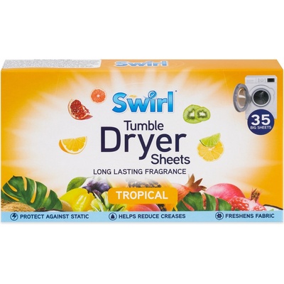 Swirl Listy do sušičky s vôňou Tropical 35 ks