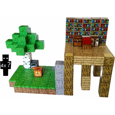 Toybit Magnetická stavebnica Minecraft Knižnica a magický strom 132 ks