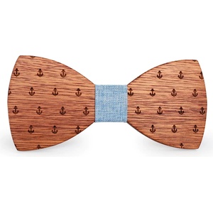 BB Wood Watches Класическа дървена папионка Синьо лято