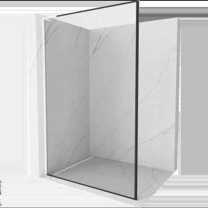 Mexen Kioto L стенна душ параван Walk-in 50 x 200 см, черна рамка, бяла - 800-050-103-20-70 (800-050-103-20-70)