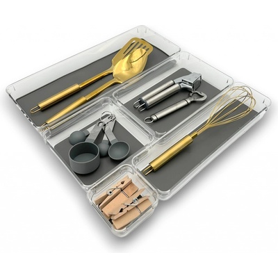 Orion Sada organizérů do šuplíku kuchyně i koupelny, kanceláře GREY – Zboží Mobilmania