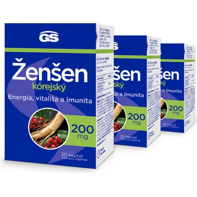 GS Ženšen Kórejský 3 x 30 kapsúl 90 ks