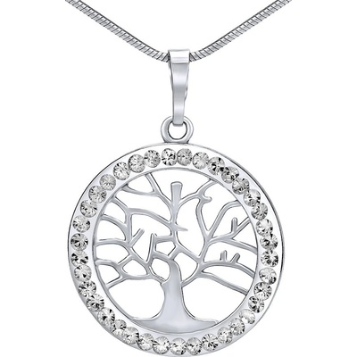 SILVEGO strieborný prívesok strom života so Swarovski ® Crystals B16088