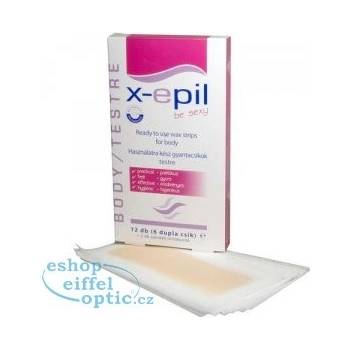 X-epil depilační studené voskové pásky na tělo 12 ks