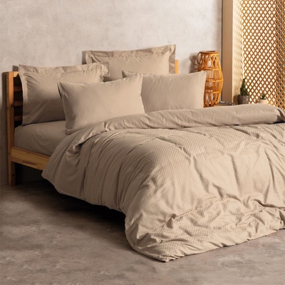 TopMebel Комплект калъфки за завивки Plaid 3 бр Единични 160x220 норка цвят