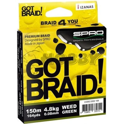 Spro Šnúra Got Braid Weed Green 150m 0,10mm 6,1kg