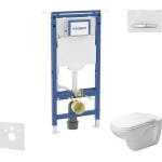 Geberit Duofix - Комплект от предстена инсталация, тоалетна чиния и седалка Duravit D-Code, бутони Sigma50, Rimless, SoftClose, алпийско бяло SANI11CP3106 (SANI11CP3106)