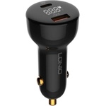LDNIO Зарядно за кола с USB-A и USB-C изходи с технология за бързо зареждане и USB-C към USB-C кабел - LDNIO Digital Display Dual Quick Car Charger 100W (черен) (C101)