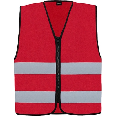 Korntex Cologne Unisex bezpečnostná vesta na zips KX217 Red